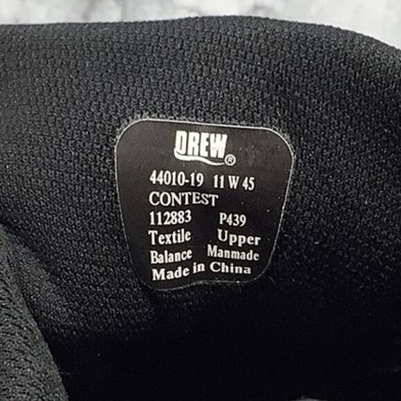 Drew Size 11 W Black Contest Hook and Loop Athletic Shoes Slip Resistant P11-4 - Picture 7 of 9